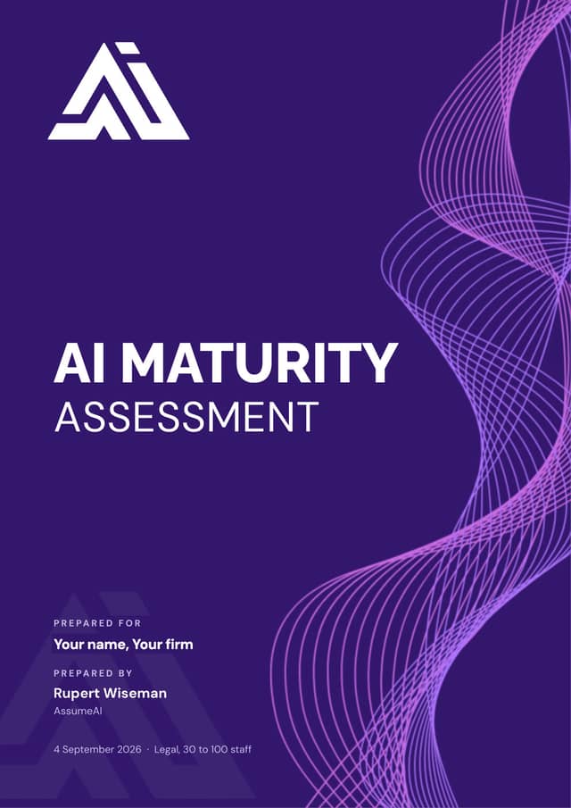 The AI Maturity Assessment report, cover page